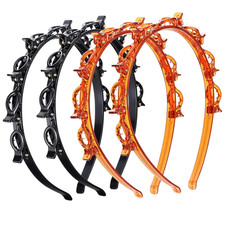 4 Pcs Headband with Clips Bangs Hairstyle Hairpin Headband Professional Weave Ba