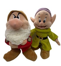 Disney Store Grumpy And Dopey Dwarfs Plush Snow White 11  Set
