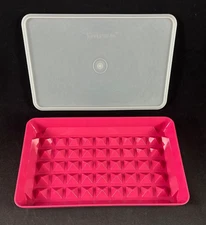 Tupperware Deli Meat Bacon Keeper Marinade Hot Pink Container #1292 w Lid #1293