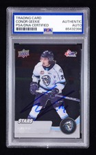 Conor Geekie Signed 2021 Upper Deck CHL Clear Cut #344 RC (PSA) - Rookie Card