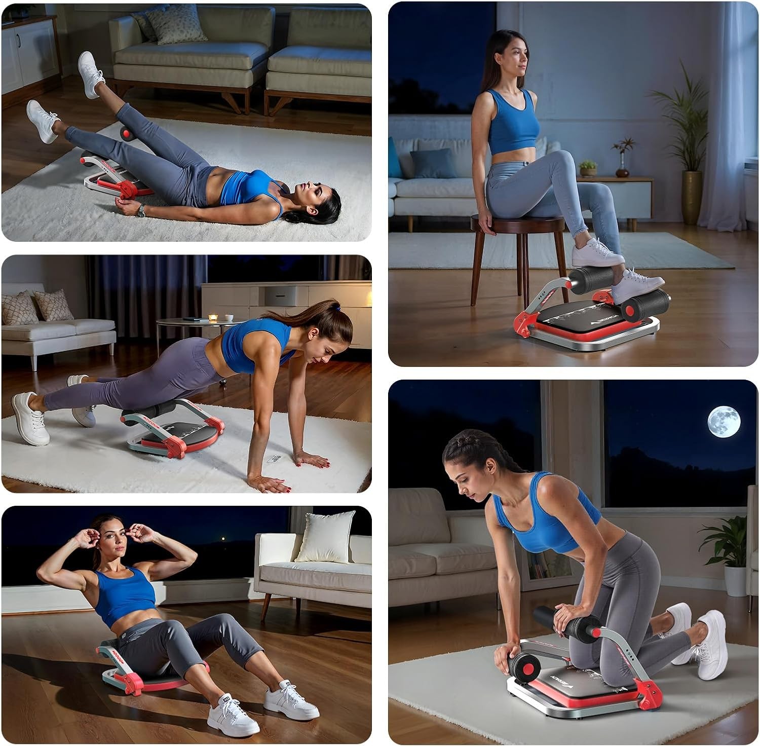 Ab Machine, Sit Up Equipment, 3 Resistance Levels, Rebound for Core Workout