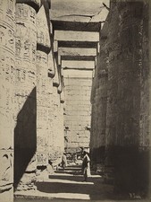 Pascal Sebah, Grand Temple, Karnak, Egypt, Original Unmounted Albumen Print