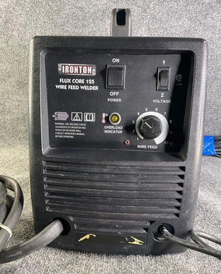 #ad Vintage Ironton Flux Core 125 Wire Feed Welder 115V 125 Amp Black $173.00