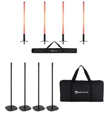Rockville 4x ROCK SABER DJ/Stage Battery Tube Lights w/Wireless DMX Stands Bag