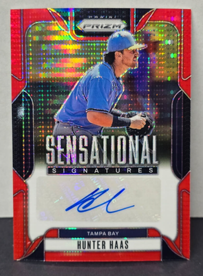 2025 Panini Prizm Sensational Signatures Red Pulsar Hunter Haas 85