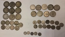 lot of 45 Silver UK British coins Roughly  5.61 TOZ of silver content