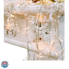 10 Ft 30 LED Christmas Garland with Lights Timer Beaded Garland Christmas Lig...