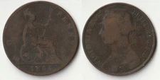 1884 Great Britain 1 penny coin