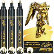 3pk Permanent Mirror Chrome Gold Markers Metallic Gold Paint Pens For Metal