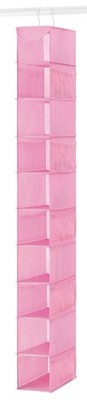 Hanging Shoe Organizer 10 Shelves Pink Whitmor 6636-1229-PINK