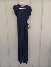 Reformation Chamomile Wrap Maxi Dress Size S Women Bridesmaids Cap Sleeve Navy
