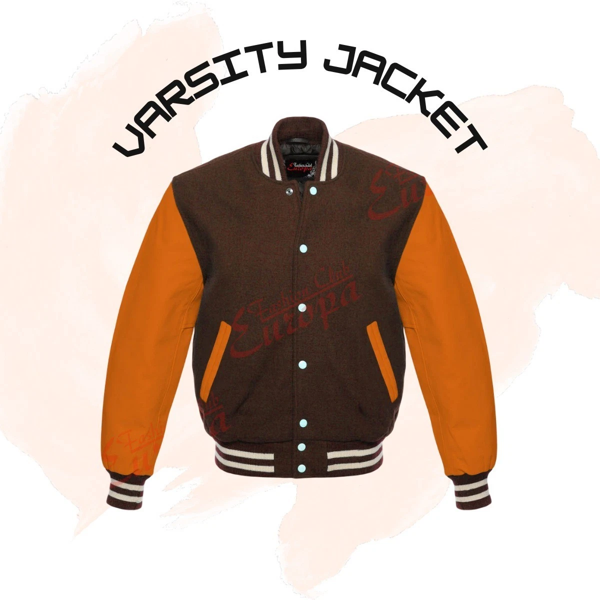 Wool Varsity Bomber Jacket Genuine Leather Sleeves Basketball Varsity Jacket
