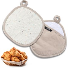 NEW Thickened Pot Holders For Kitchen Waves Texture Non-Slip Silicone Potholders