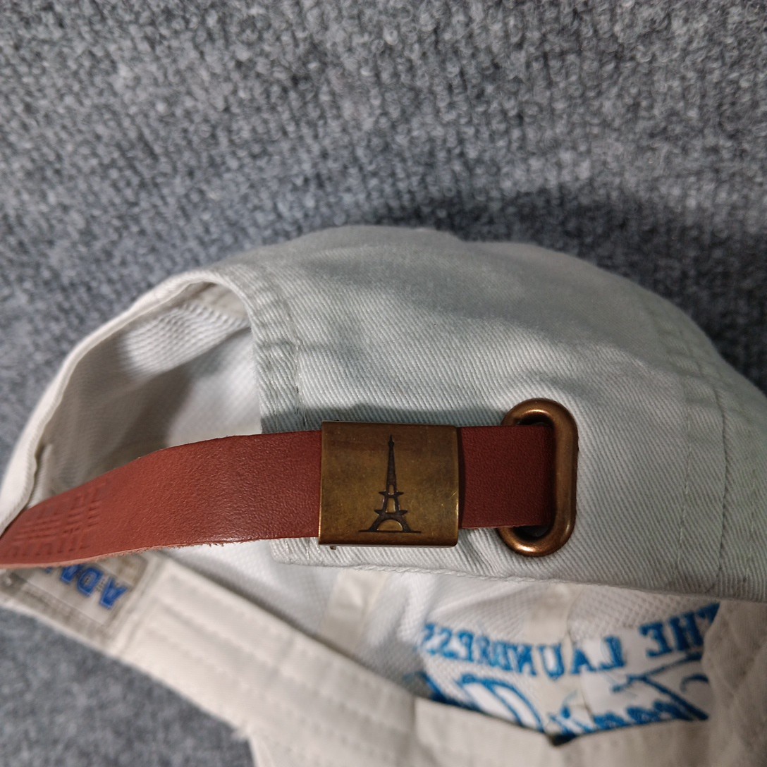 Retro Tennis Hat The Laundress Tennis Club Leather Strap Adams Ivory Blue Preppy View 4