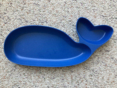 Sun Squad Bamboo Melamine Figural Blue Shark Serving Tray 16.75 x 7.75 - Inches