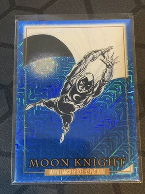 2024 SkyBox Marvel Masterpieces 92 Platinum Moon Knight #51 Blue Traxx