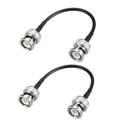 2 Stück Koaxial Überbrückungskabel BNC Stecker auf Stecker 50 Ohm 4 Zoll RG174