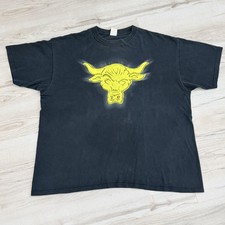 Vintage The Rock Shirt Mens 2XL Black WWF Wrestling Brahma Bull Greatness 90s