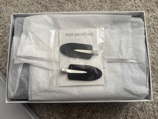 Dior Backstage 4 Brushes All Black Makeup Bag New In Box With Hair Clips All New