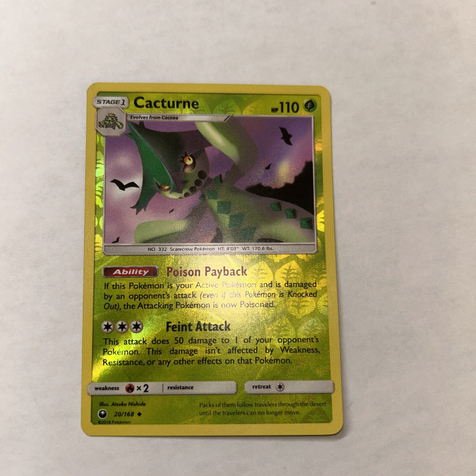 Cacturne 20/168 - Celestial Storm - Uncommon - Reverse Holo - Pokemon Card - VLP