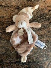 Peluche Doudou Plat Baby Nat’ Les Lumilunes Ours Étoile Beige Brun Blanc