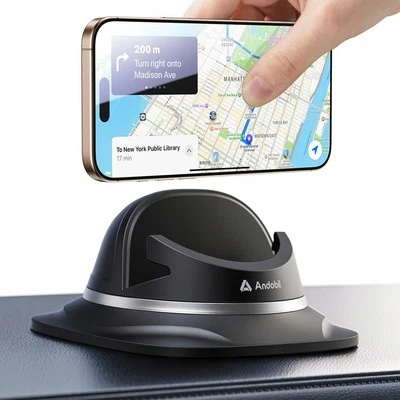 ANDOBIL Handyhalter Auto Silikon Für Armaturenbrett 360° Drehbar Schwarz