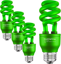 13 Watt Green Spiral CFL Light Bulb- UL Approved- General Purpose Spiral CFL Gre