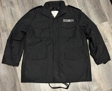 Rothco Ultraforce US Army Field Coat Black XL  Military Security Patch Jacket