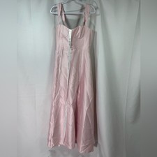 Alfred Sung Lace-Up Back Bustier Satin Dress W/Full Skirt Ballet Pink 14R