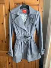 Miss Posh UK S Cute Grey Cotton Trench With Lining Detail New Without Tags