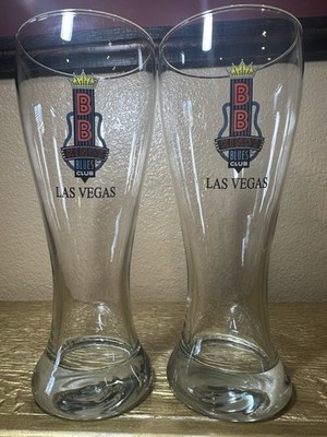 (2) BB King s Blues Club Las Vegas Nevada 20 Oz. Pilsner Glass Large 8.5 inch