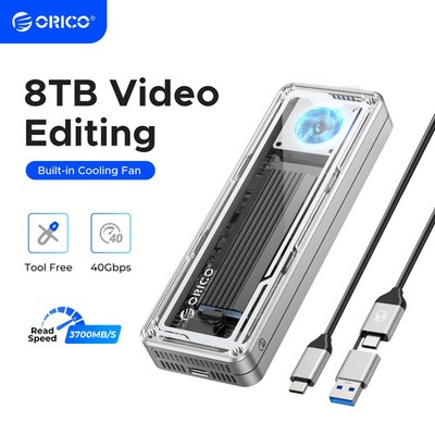 ORICO 40Gbps USB4 M.2 NVMe SSD Enclosure 8TB PCIe 4.0 Cooling Fan Aluminum
