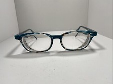 Face A Face Paris Congo 3 Eyeglasses Clear Blue Frames Magnified Lenses 49 16 13