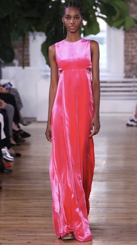 *VALENTINO* $9600 Runway Pink Velvet Cutout Gown New IT 40 - Picture 6 of 10