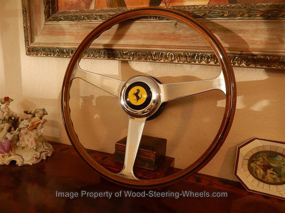 FERRARI Wood Steering Wheel 250 GT LUSSO ORIGINAL 40 cm made 1962-64 NOS - Image 2 of 4