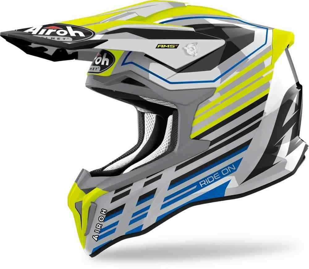 Helmet cross Enduro Airoh STRYCKER Ams Shaded Yellow Fluo Grey