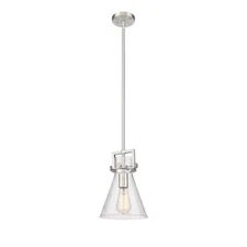 Innovations Newton Cone 1-Lt 8" Stem Pendant, SN/SG - 411-1SS-SN-G411-8SDY