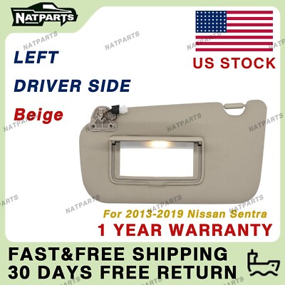 Left Driver Sun Visor w/Light for Nissan Sentra 2013-2019 96401-3SG8A