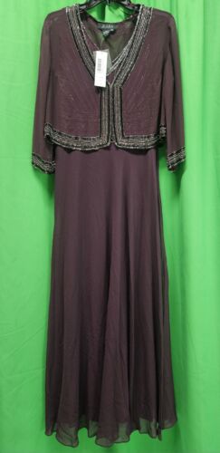 Damen Petite Perlen Jacke Kleid Weinrot Multi Größe 14P
