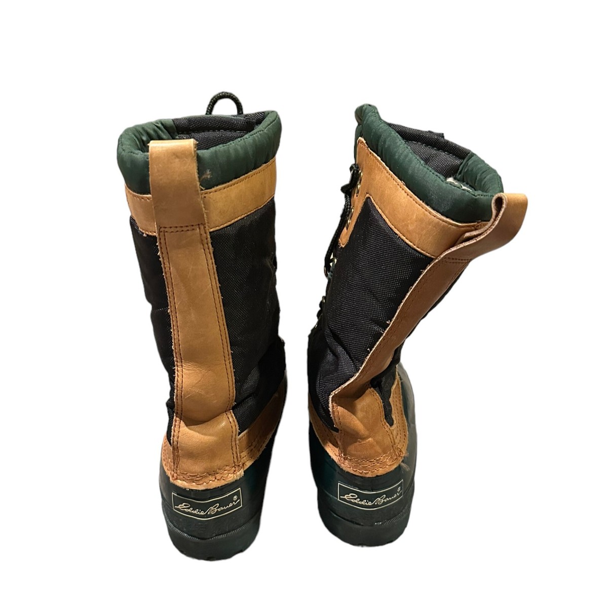 Eddie Bauer Forest Green and Tan Lined Winter‎ Duck Boots 7M Eddie Bauer Booties - Etsy main image 2