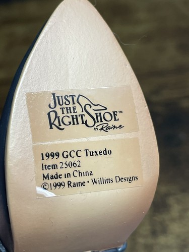 Just the Right Shoe By Raine "1999 GCC Early Introductions Tuxedo" #25062 In Box - Picture 7 of 8