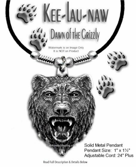 GRIZZLY DAWN NECKLACE Bear Art WILD GRIZZLIES Nature Metal Jewelry Men's HOT!