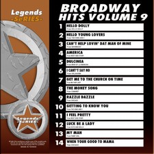 BRADWAY HITS VOL-9 LEGENDS KARAOKE CD G COMES NEW IN PLASTIC w/PRINT