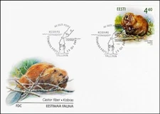 Estonia Eurasian Beaver Castor Fiber Kobras Estland Mint FDC 2005 