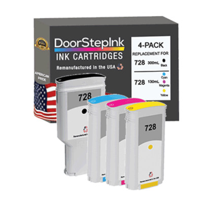 Remanufactured High Yield Ink Cartridges for HP 910XL 3YL65AN 1 Black, Cyan, Magenta and Yellow (4Pack