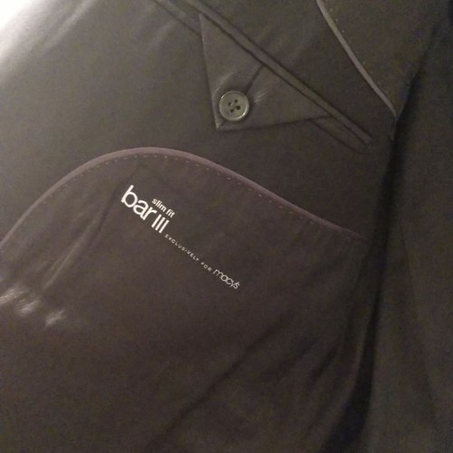Bar III Blazer Suit Jacket Mens 44R Slim Fit Black - Picture 6 of 9