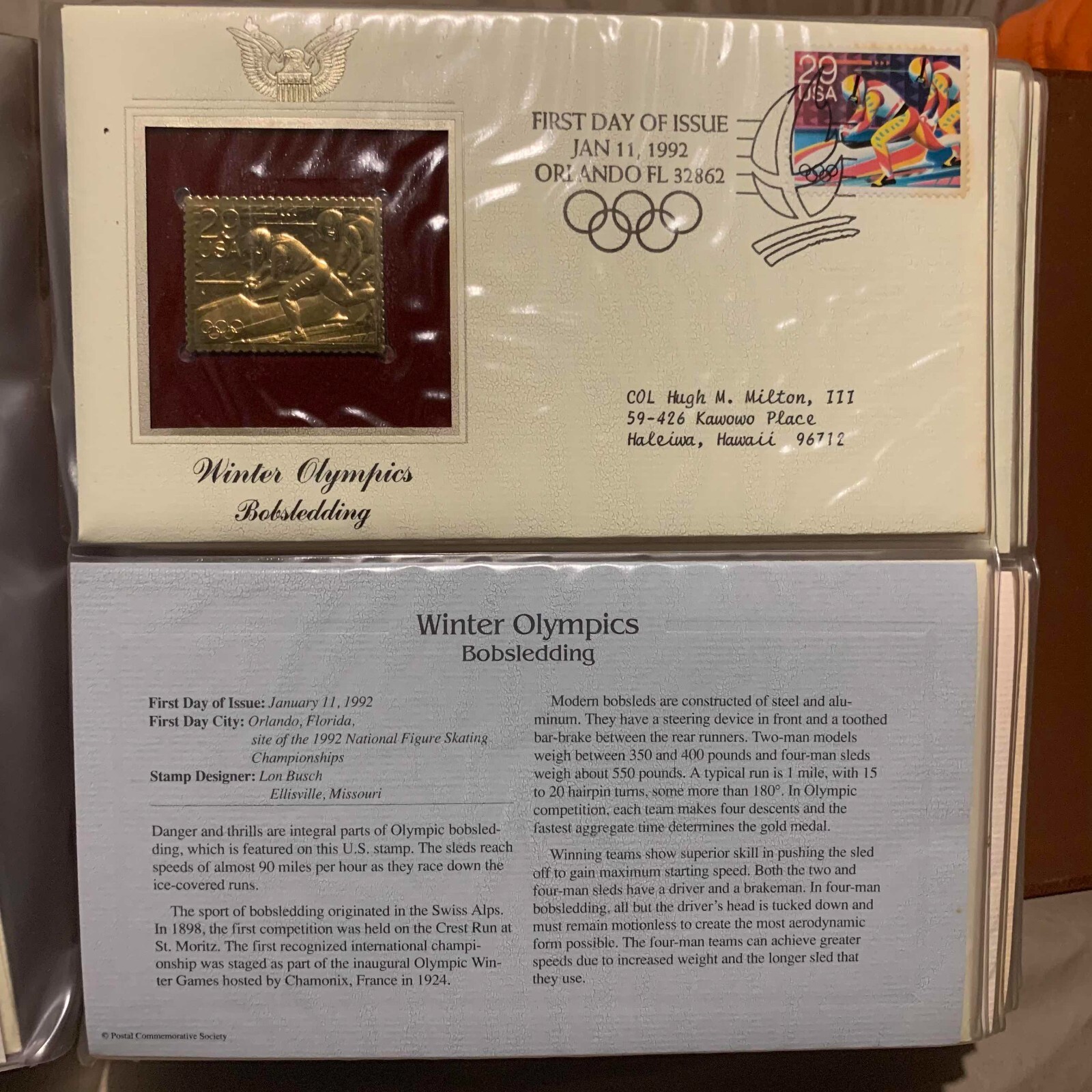 Golden Replicas of United States Stamps Postal Commemorative Society