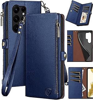 XcaseBar for Samsung Galaxy S24 Ultra Wallet case with Zipper Credit Card Holder