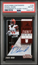 DENZEL WARD 2018 PANINI CONTENDERS PLAYOFF TICKET AUTO SP /99 BROWNS PSA 8 POP 1