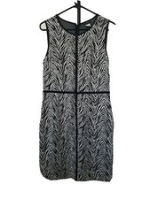 Ann Taylor Stretchy Black & White Zebra Stripe Design Style Sheath Dress Sz 10